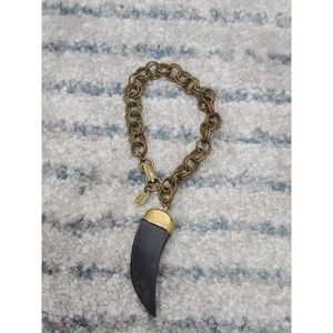 Brass Bracelet with Horn